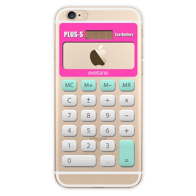 Coque compatible avec iphone 6 iphone 6s transparente rigide solide calculatrice ecriture motif