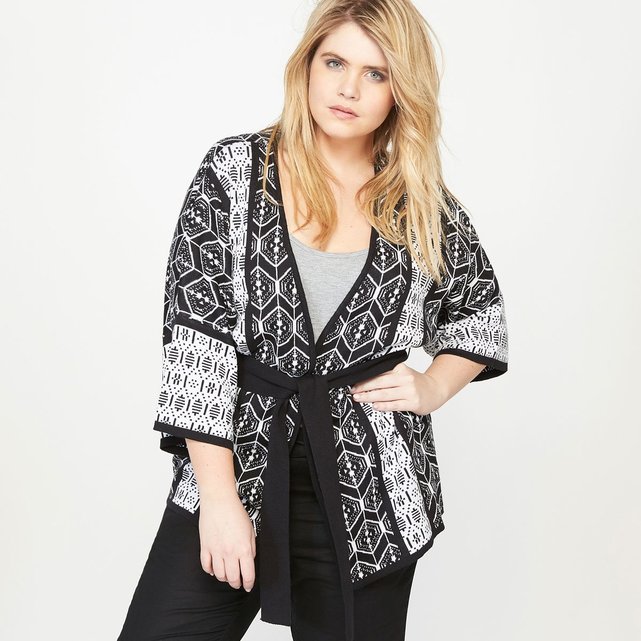 Gilet kimono jacquard imprimé jacquard Castaluna | La Redoute