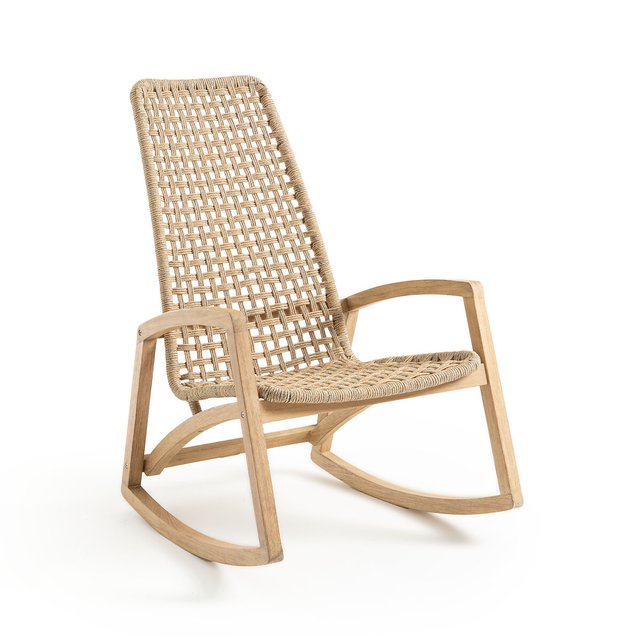 Manhattan Rocking Chair In Cord Fsc Eucalyptus Beige La Redoute