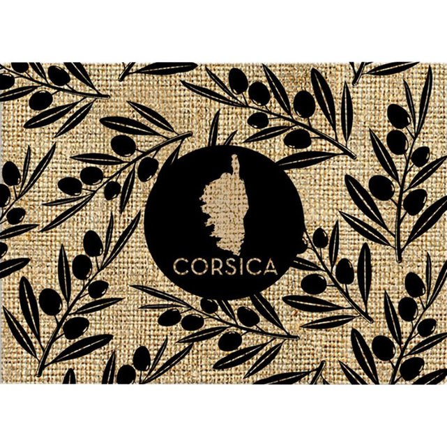 Set De Table Rectangulaire En Toile De Jute Corse Olives Beige