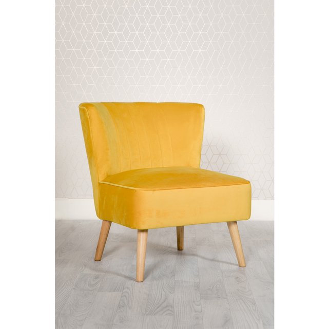 Small velvet accent chair - ochre , ochre, Simply Casa ...