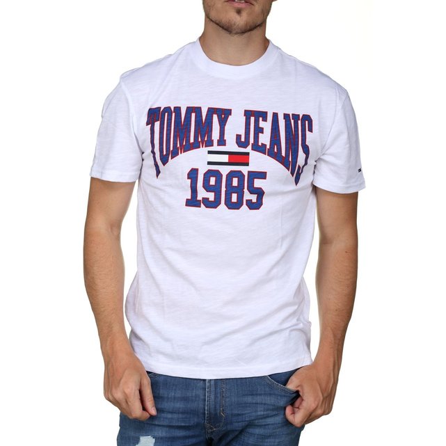 t-shirt collegiate tee blanc tommy hilfiger | la redoute