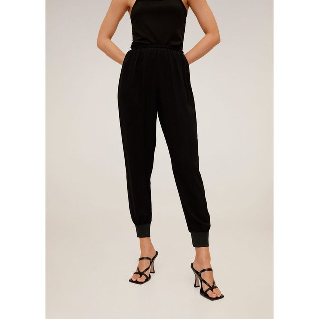 Pantalon jogging fluide noir Mango | La Redoute