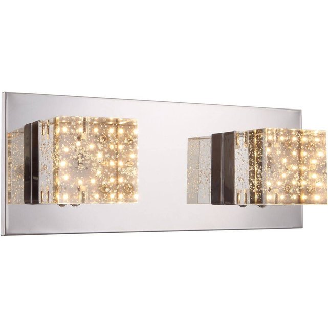 Applique Murale Led Macan Argentée En Métal Et Verre Argenté Keria