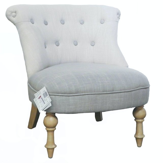 Fauteuil Crapaud Capitonne Tissu Gris Beige Prague Ref 30020689 Beige Pier Import La Redoute