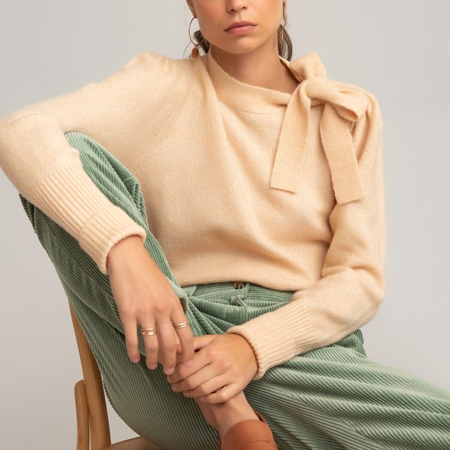 Trui met lavallière kraag mêleebeige La Redoute Collections mêleebeige Dodo | La Redoute