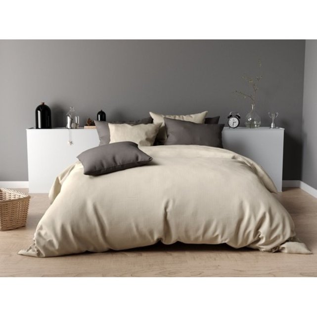 Housse de couette percale sable beige Baton Rouge | La Redoute