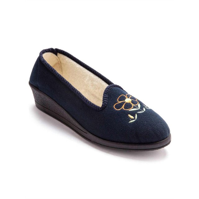 Ballerines brodées fleur Lingerelle La Redoute Ballerines brodées fleur Lingerelle La Redoute