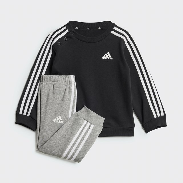 Cotton mix tracksuit black grey Adidas Sportswear La Redoute