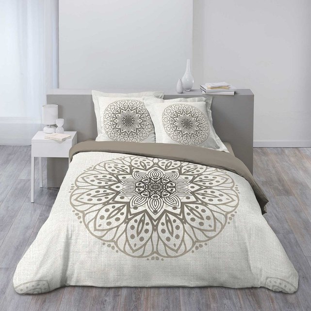 Housse de couette symetrix + 2 taies 100% coton blanc ...