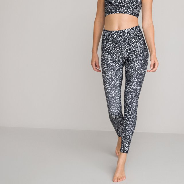 Gym sports leggings in leopard print with high waist leopard print La  Redoute Collections