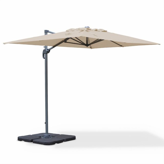 Parasol déporté rectangulaire biscarosse 2x3m beige ...