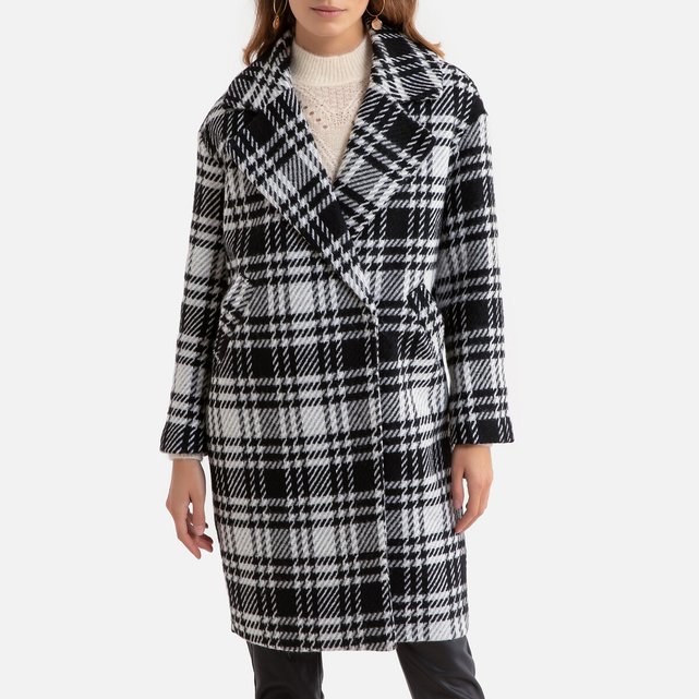 Cappotto Lungo A Quadri Taglio Largo Fantasia Quadri Only La Redoute