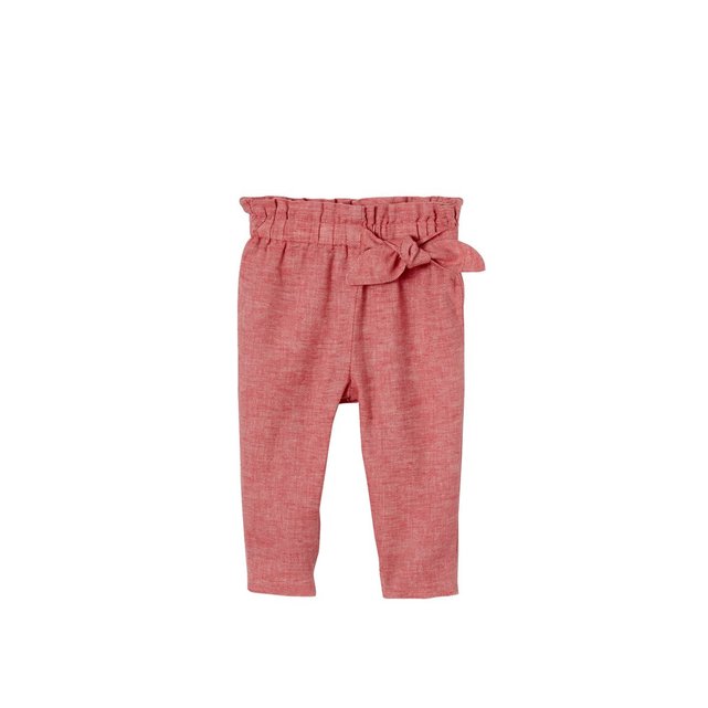 Pantalon Bebe Fille En Lin Et Coton Rose Baroque Chine Vertbaudet