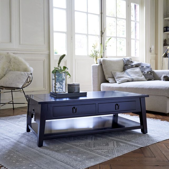 Table basse wengé 100x60 thaki black noir Tikamoon | La ...