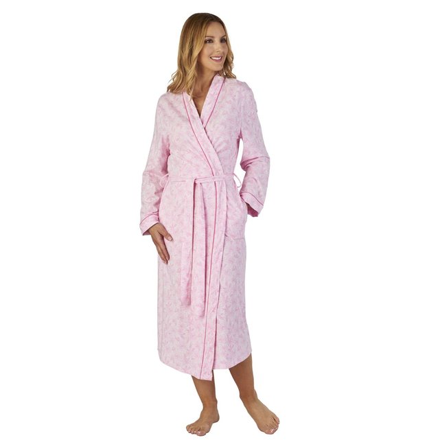 Robe De Chambre Imprime Floral Rose Slenderella La Redoute