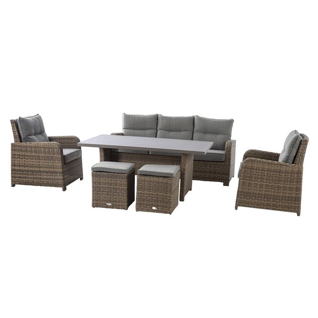Salon De Jardin Resine Tressee Artemisa Naturae 7 Places Beige