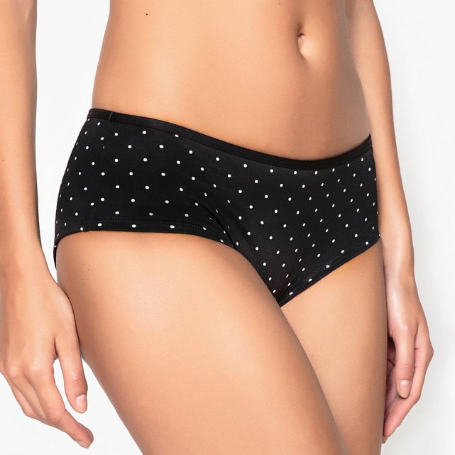 Bas de maillot de bain shorty à pois noir pois blanc La ...