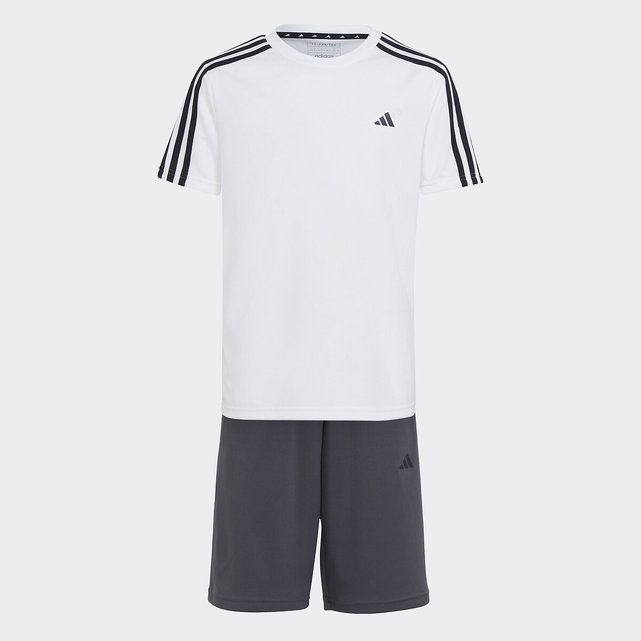 Ensemble 2 pieces t shirt short blanc noir Adidas Sportswear La Redoute