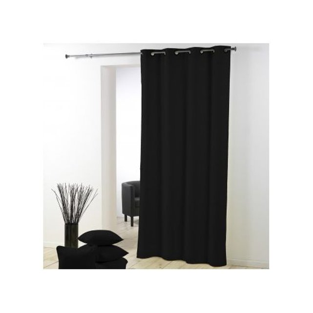 Douceur dInt/érieur Housse de Chaise Nouettes Polyester Uni Essentiel Noir