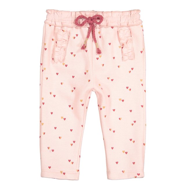 Cotton mix joggers with heart print, 1 month-3 years , pink, La Redoute ...