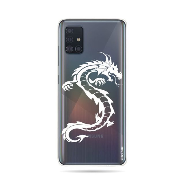 Coque pour samsung galaxy a51 souple dragon blanc blanc ...