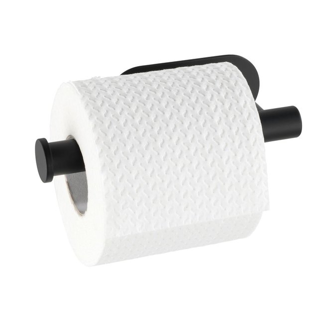 Dérouleur papier toilette WC avec réserve en métal noir mat
