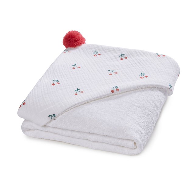Cape De Bain Bebe Gaze De Coton Griotte Blanc Imprime La Redoute Interieurs La Redoute