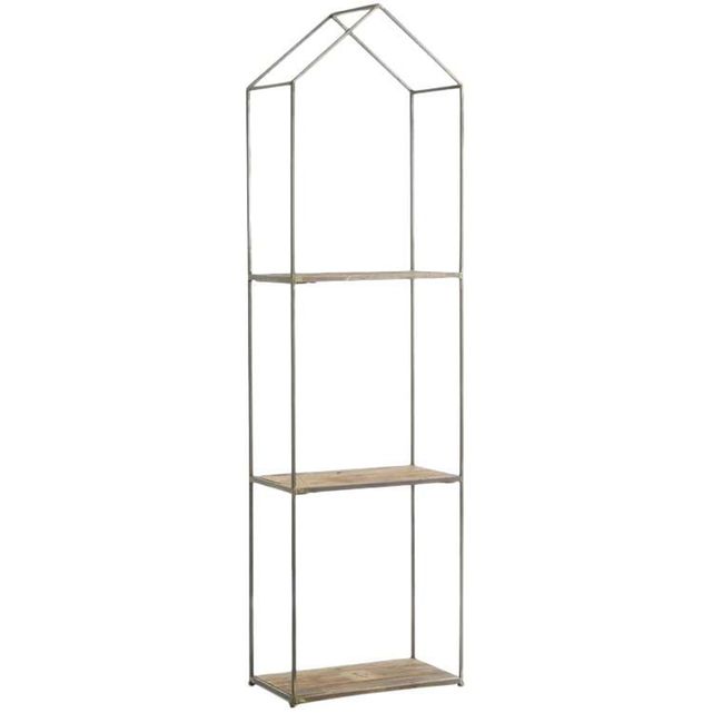 Étagère De Rangement Industrielle IDIMEX MEDA - 5 étagères, Métal Et MDF Chêne Sauvage, 178x106x34 Cm