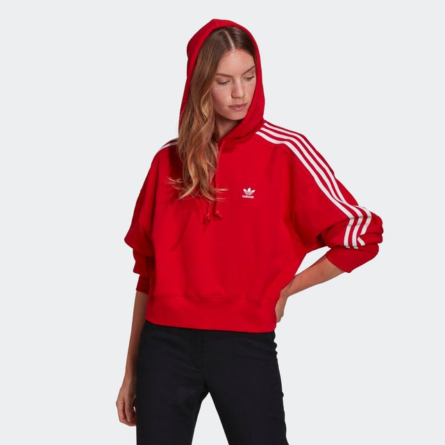 Sweat-shirt à capuche adicolor classics crop rouge Adidas Originals | La  Redoute