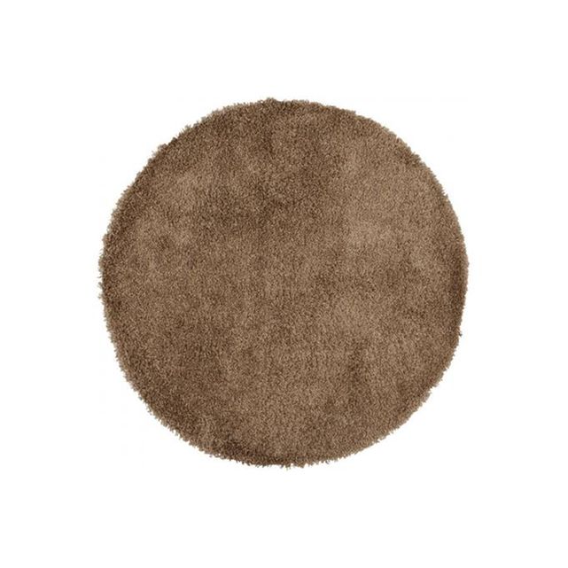  Tapis  rond  marron  160x160x3 cm wool textile Declikdeco 