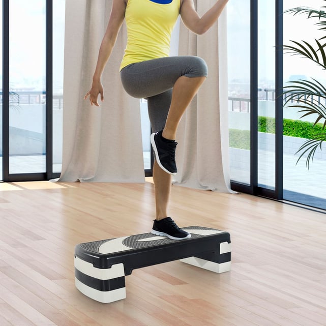 TaNeHaKi Stepper De Fitness Réglable En Hauteur Avec Guidon - Appareil Cardio Pour Appartement Et Salon