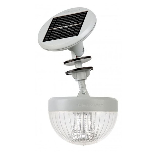 lampe solaire pour abris de jardin en résine, bois et métal chalet