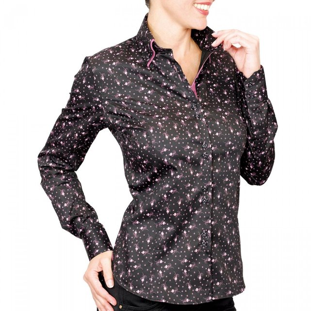 Chemise double col wilma noir Andrew Mac Allister | La Redoute