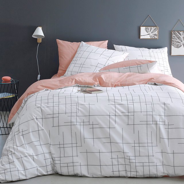 Reversible 100/% Cotton Stars Grey Printed Duvet Cover and Pillowcase size single