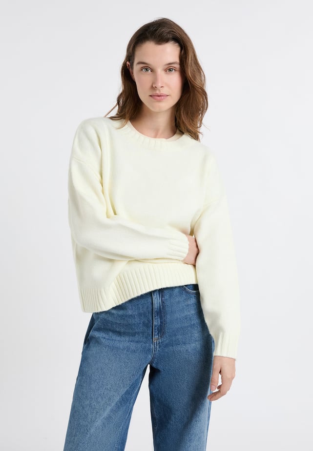 Pull Femme Etam - Taille 38 - Laine Mélangée - Couleur Jaune Argenté - Occasion Très Bon état
