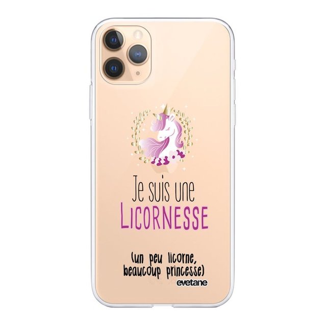 Coque 360 apple iphone 11 pro max 360 intégrale transparente licornesse ecriture tendance design