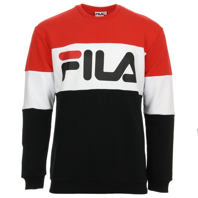 Sweat homme straight blocked crew men rouge/blanc/noir ...