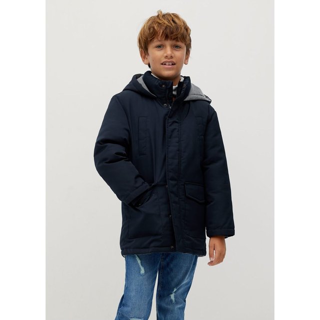 Doudoune anorak matelassé capuche bleu marine foncé Mango Doudoune anorak matelassé capuche bleu marine foncé Mango