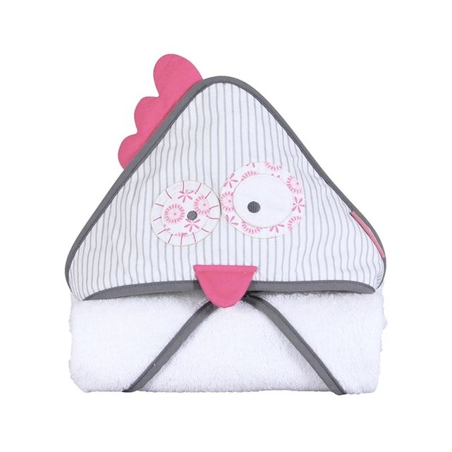 sortie de bain bébé fille en éponge bio blanche choubiboo blanc