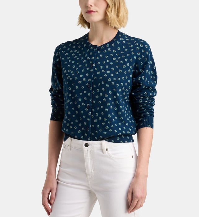 Gilet Cardigan Femme Lafayette Collection En Cachemire Bleu électrique - Taille 38, Occasion