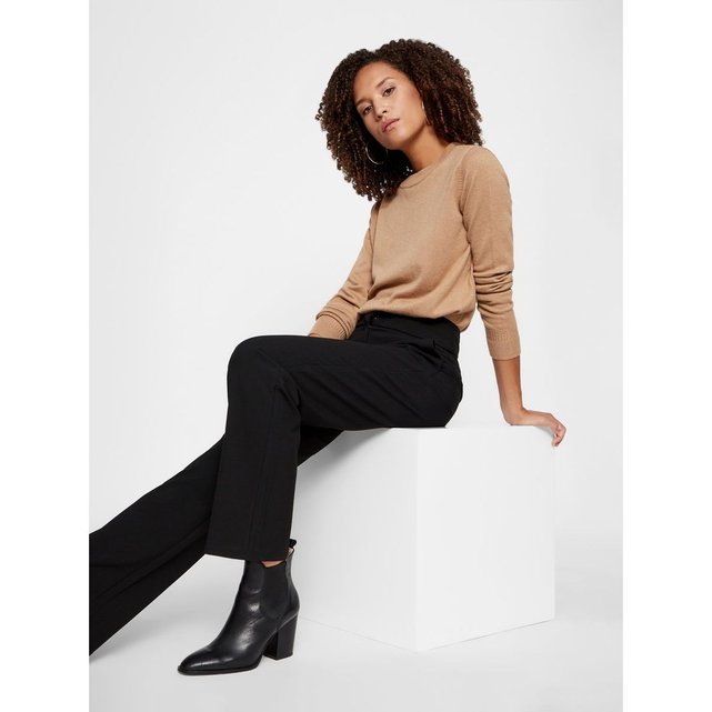 Pantalon à pattes d'eph taille haute noir black Yas | La ...