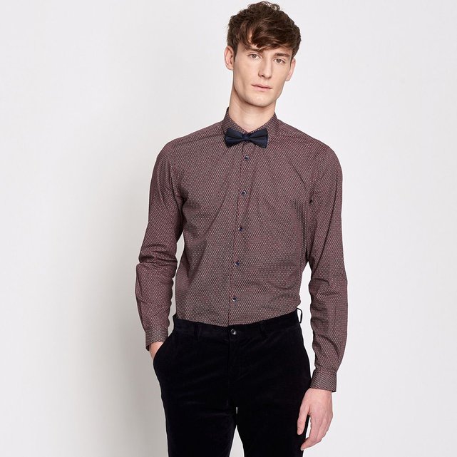 Homme Devred La Redoute Violet Chemise Français Tissu Fonce 1Bfw4q
