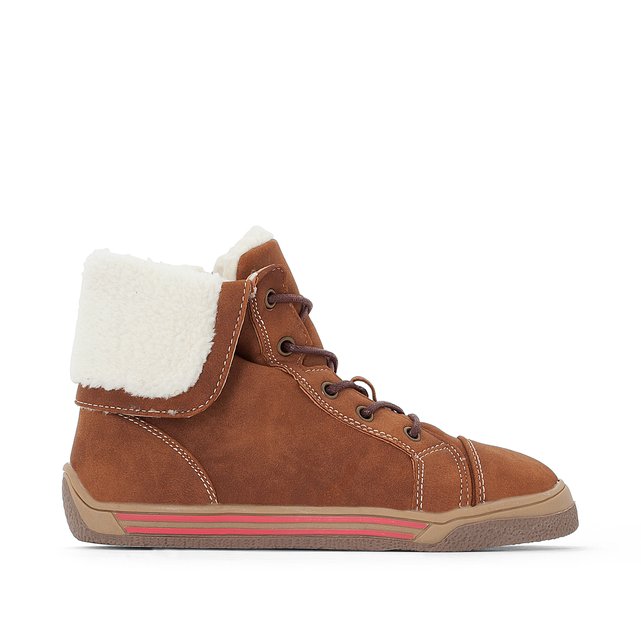 Fur-Lined Ankle Boots with Cushioned Sole