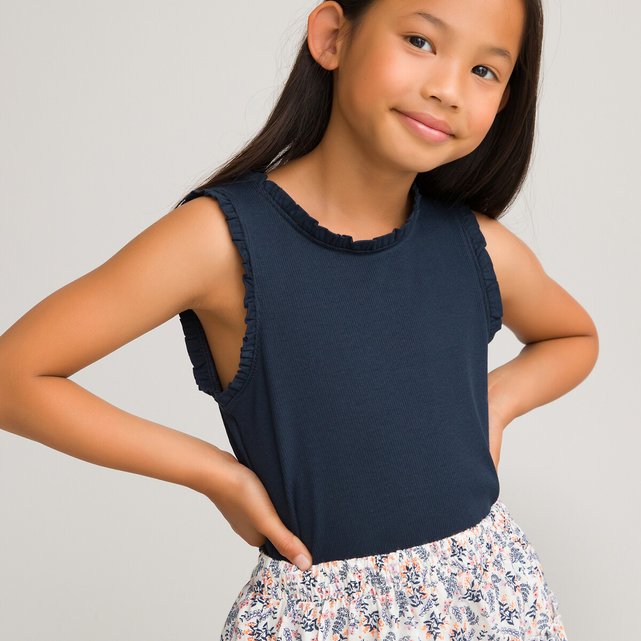 La Redoute Uniross Pack of 3 Cotton Ruffled Vest Tops 1 Month-4 Years La Redoute Uniross Pack of 3 Cotton Ruffled Vest Tops 1 Month-4 Years