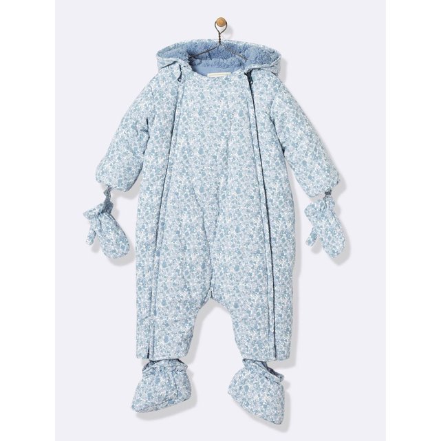 Combi-pilote fleurie bébé bleu imprimé Cyrillus | La Redoute