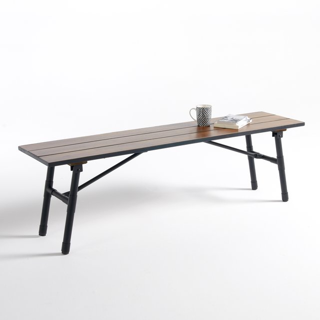 Sohan Folding Acacia and Metal Garden Bench Sohan Folding Acacia and Metal Garden Bench