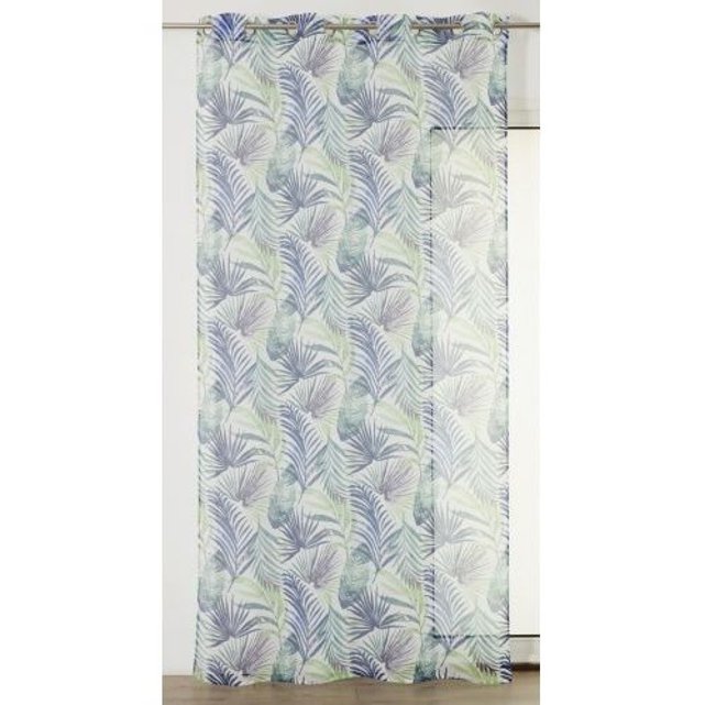 Voilage En Etamine A Imprimes Tropical Bleu Home Maison La Redoute