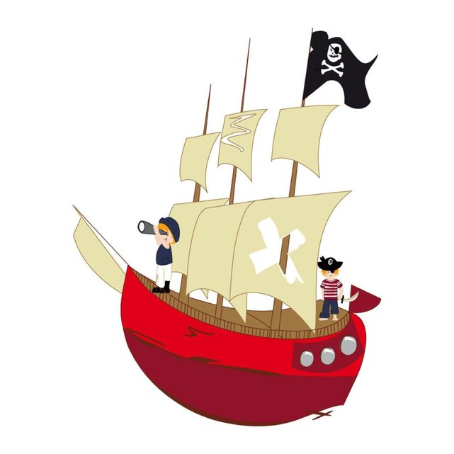 Stickers Muraux Enfant Bateau Pirate Multicolore Lilipouce La Redoute