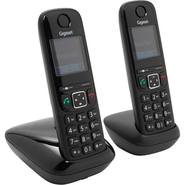 Gigaset - téléphone fixe duo sans fil DECT/GAP sans répondeur noir